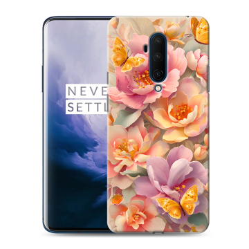 Силиконовый чехол на OnePlus 7T Pro с принтом Цветы и бабочки
