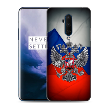 Силиконовый чехол на OnePlus 7T Pro с принтом Флаг России Силиконовый чехол на OnePlus 7T Pro с принтом Флаг России