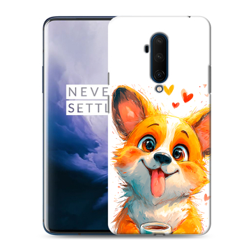 Силиконовый чехол на OnePlus 7T Pro с принтом корги