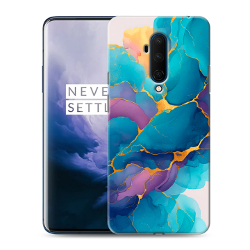Силиконовый чехол на OnePlus 7T Pro с принтом Мрамор блестки