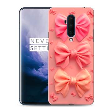 Силиконовый чехол на OnePlus 7T Pro с принтом Розовые бантики