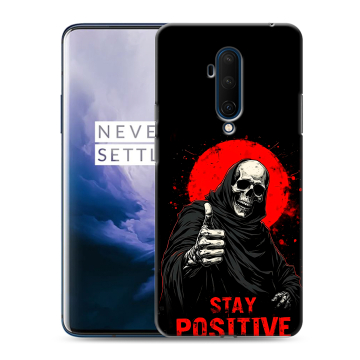 Силиконовый чехол на OnePlus 7T Pro с принтом смешной скелет