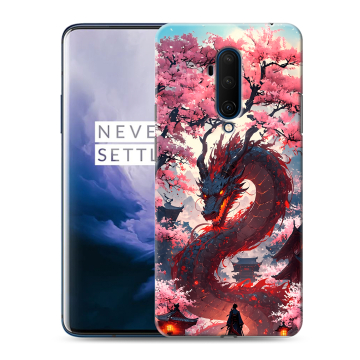 Силиконовый чехол на OnePlus 7T Pro с принтом Дракон Японский Силиконовый чехол на OnePlus 7T Pro с принтом Дракон Японский