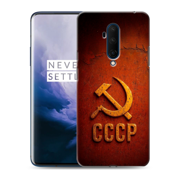 Силиконовый чехол на OnePlus 7T Pro с принтом Флаг Герб СССР