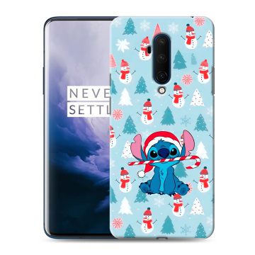 Силиконовый чехол на OnePlus 7T Pro с принтом Стич Новый год