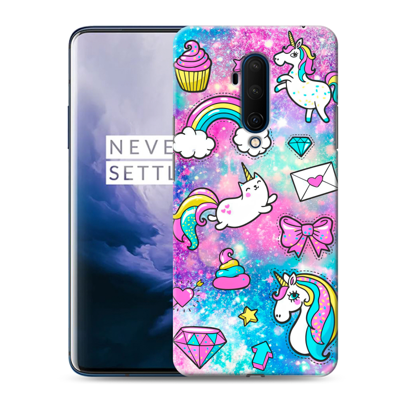 Пластиковый чехол на OnePlus 7T Pro с принтом Единороги Пластиковый чехол на OnePlus 7T Pro с принтом Единороги