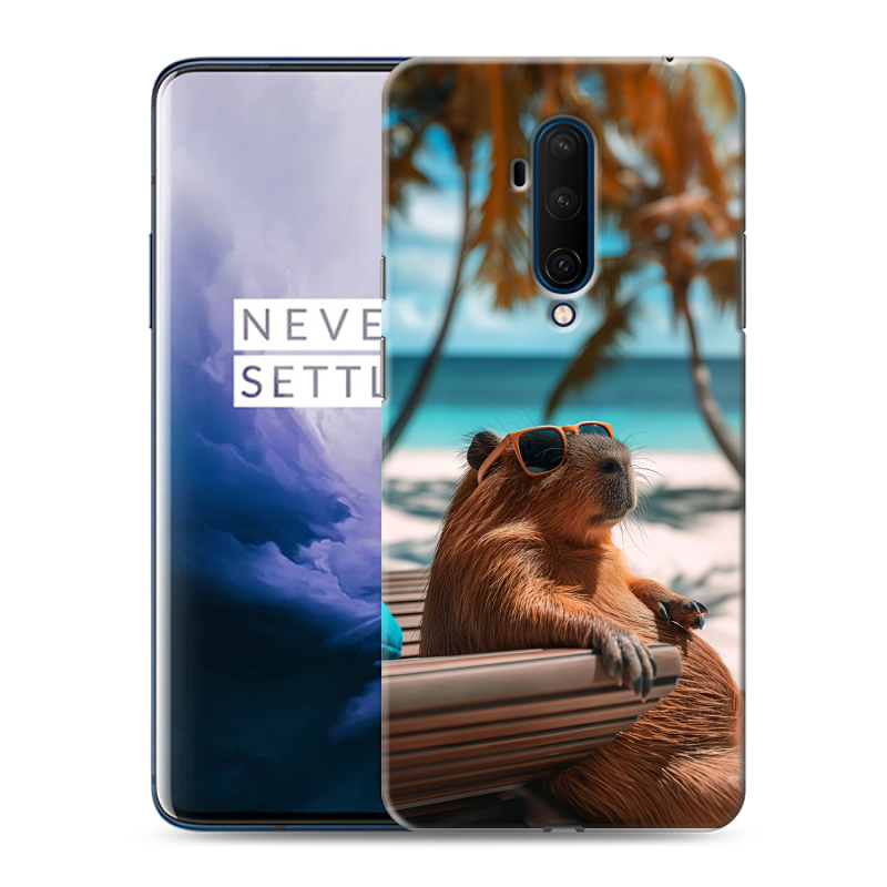 Пластиковый чехол на OnePlus 7T Pro с принтом Капибара Пластиковый чехол на OnePlus 7T Pro с принтом Капибара