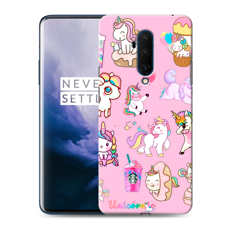 Силиконовый чехол на OnePlus 7T Pro с принтом розовые единороги Силиконовый чехол на OnePlus 7T Pro с принтом розовые единороги