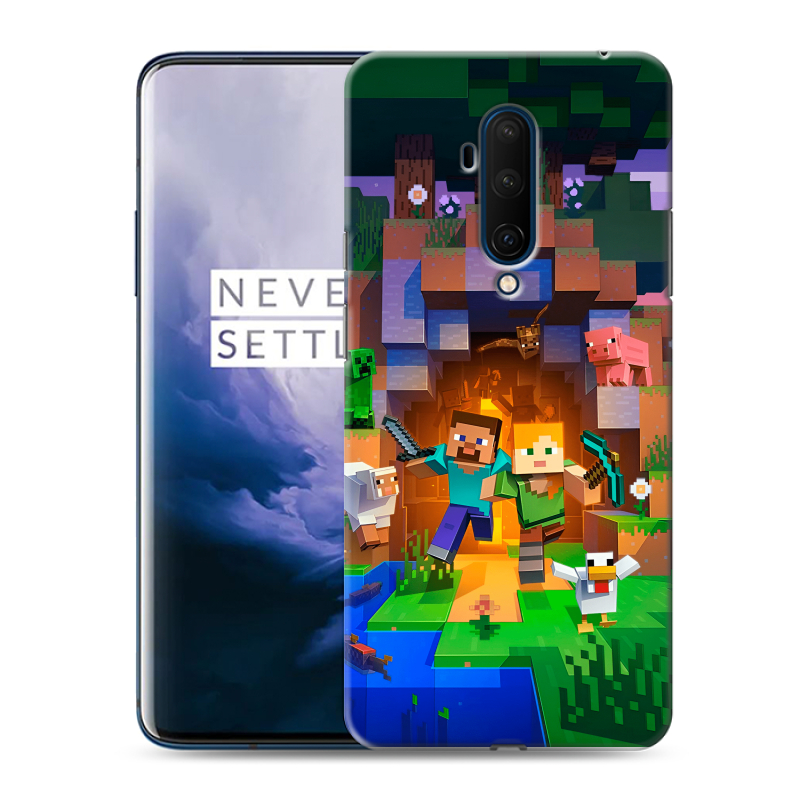 Силиконовый чехол на OnePlus 7T Pro с принтом Майнкрафт Minecraft Силиконовый чехол на OnePlus 7T Pro с принтом Майнкрафт Minecraft