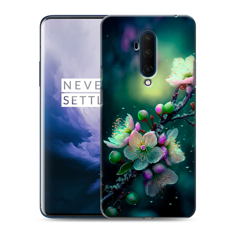 Пластиковый чехол на OnePlus 7T Pro с принтом Цветы и мрамор Пластиковый чехол на OnePlus 7T Pro с принтом Цветы и мрамор