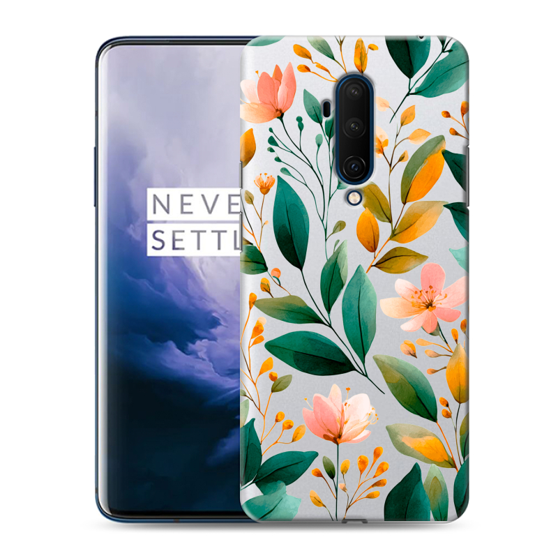Силиконовый чехол на OnePlus 7T Pro с принтом Цветы паттерн Силиконовый чехол на OnePlus 7T Pro с принтом Цветы паттерн