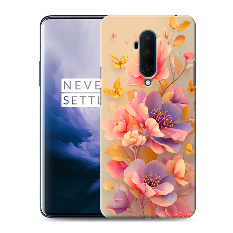 Пластиковый чехол на OnePlus 7T Pro с принтом Цветы и бабочки Пластиковый чехол на OnePlus 7T Pro с принтом Цветы и бабочки