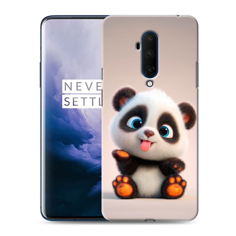 Пластиковый чехол на OnePlus 7T Pro с принтом милая панда Пластиковый чехол на OnePlus 7T Pro с принтом милая панда