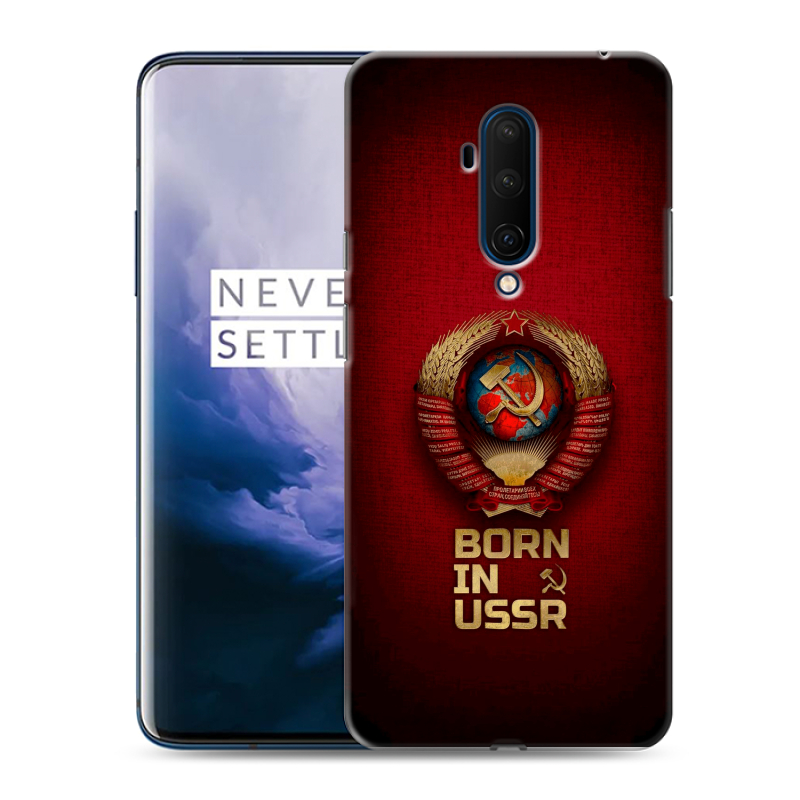 Пластиковый чехол на OnePlus 7T Pro с принтом Флаг Герб СССР Пластиковый чехол на OnePlus 7T Pro с принтом Флаг Герб СССР