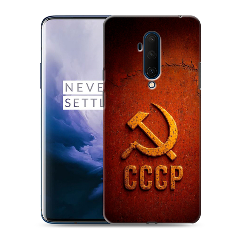 Силиконовый чехол на OnePlus 7T Pro с принтом Флаг Герб СССР Силиконовый чехол на OnePlus 7T Pro с принтом Флаг Герб СССР