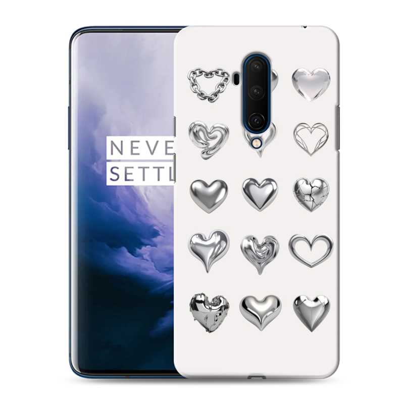 Силиконовый чехол на OnePlus 7T Pro с принтом Y2K сердечки Силиконовый чехол на OnePlus 7T Pro с принтом Y2K сердечки