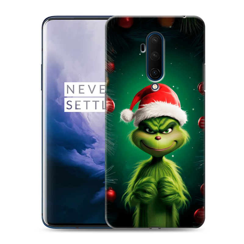 Пластиковый чехол на OnePlus 7T Pro с принтом Гринч Новый год Рождество Пластиковый чехол на OnePlus 7T Pro с принтом Гринч Новый год Рождество