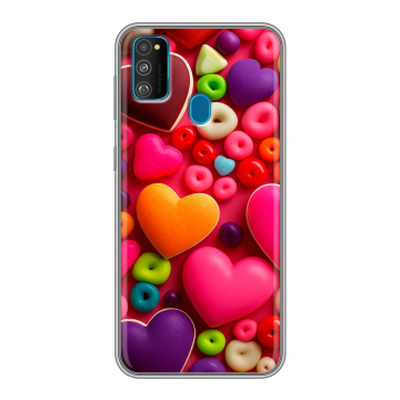 Силиконовый чехол на Samsung Galaxy M30s с принтом Сердечки