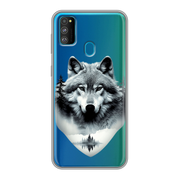 Силиконовый чехол на Samsung Galaxy M30s с принтом Волк в лесу Силиконовый чехол на Samsung Galaxy M30s с принтом Волк в лесу