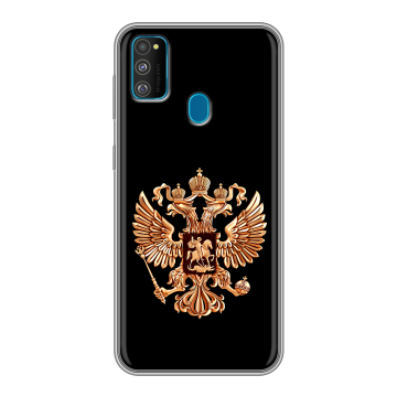 Силиконовый чехол на Samsung Galaxy M30s с принтом Герб России золотой Силиконовый чехол на Samsung Galaxy M30s с принтом Герб России золотой