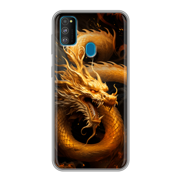 Силиконовый чехол на Samsung Galaxy M30s с принтом Золотой дракон Силиконовый чехол на Samsung Galaxy M30s с принтом Золотой дракон