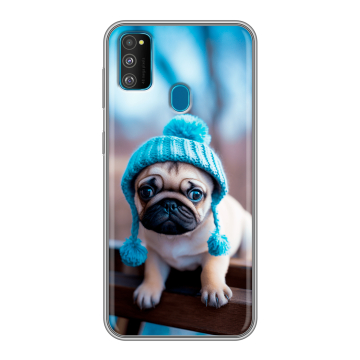 Силиконовый чехол на Samsung Galaxy M30s с принтом Мопс в шапке Силиконовый чехол на Samsung Galaxy M30s с принтом Мопс в шапке