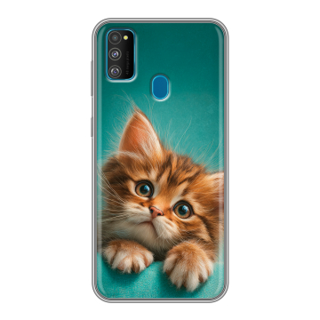 Силиконовый чехол на Samsung Galaxy M30s с принтом котенок Силиконовый чехол на Samsung Galaxy M30s с принтом котенок