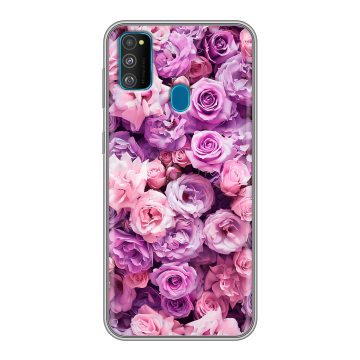 Силиконовый чехол на Samsung Galaxy M30s с принтом лавандовые розы Силиконовый чехол на Samsung Galaxy M30s с принтом лавандовые розы