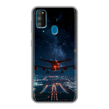 Силиконовый чехол на Samsung Galaxy M30s с принтом самолет Силиконовый чехол на Samsung Galaxy M30s с принтом самолет