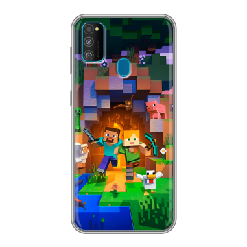 Силиконовый чехол на Samsung Galaxy M30s с принтом Майнкрафт Minecraft Силиконовый чехол на Samsung Galaxy M30s с принтом Майнкрафт Minecraft