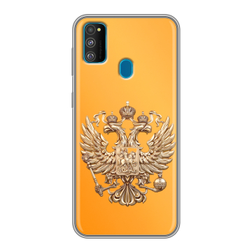 Силиконовый чехол на Samsung Galaxy M30s с принтом Герб Флаг России Силиконовый чехол на Samsung Galaxy M30s с принтом Герб Флаг России