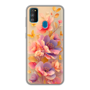 Силиконовый чехол на Samsung Galaxy M30s с принтом Цветы и бабочки Силиконовый чехол на Samsung Galaxy M30s с принтом Цветы и бабочки
