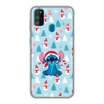 Силиконовый чехол на Samsung Galaxy M30s с принтом Стич Новый год Силиконовый чехол на Samsung Galaxy M30s с принтом Стич Новый год