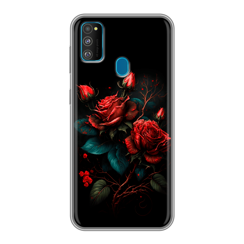 Силиконовый чехол на Samsung Galaxy M30s с принтом Розы красные Силиконовый чехол на Samsung Galaxy M30s с принтом Розы красные