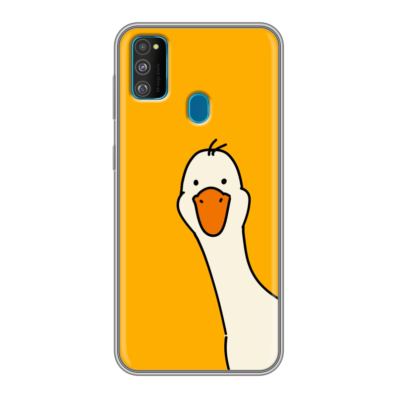 Силиконовый противоударный чехол на Samsung Galaxy M30s с принтом Утка Силиконовый противоударный чехол на Samsung Galaxy M30s с принтом Утка