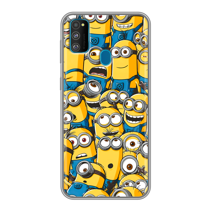Силиконовый противоударный чехол на Samsung Galaxy M30s с принтом Миньоны Силиконовый противоударный чехол на Samsung Galaxy M30s с принтом Миньоны