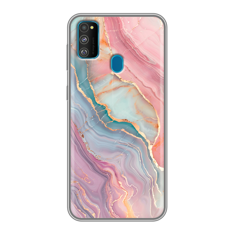 Силиконовый чехол на Samsung Galaxy M30s с принтом розовый мрамор Силиконовый чехол на Samsung Galaxy M30s с принтом розовый мрамор