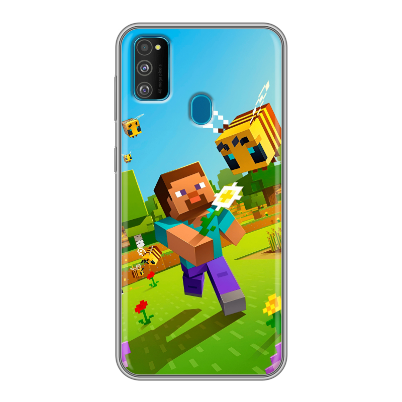 Силиконовый чехол на Samsung Galaxy M30s с принтом Майнкрафт Minecraft Силиконовый чехол на Samsung Galaxy M30s с принтом Майнкрафт Minecraft