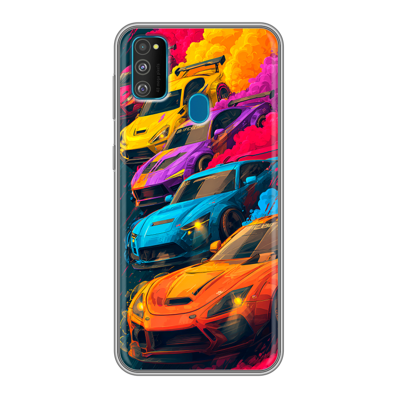Силиконовый чехол на Samsung Galaxy M30s с принтом Тачки Силиконовый чехол на Samsung Galaxy M30s с принтом Тачки