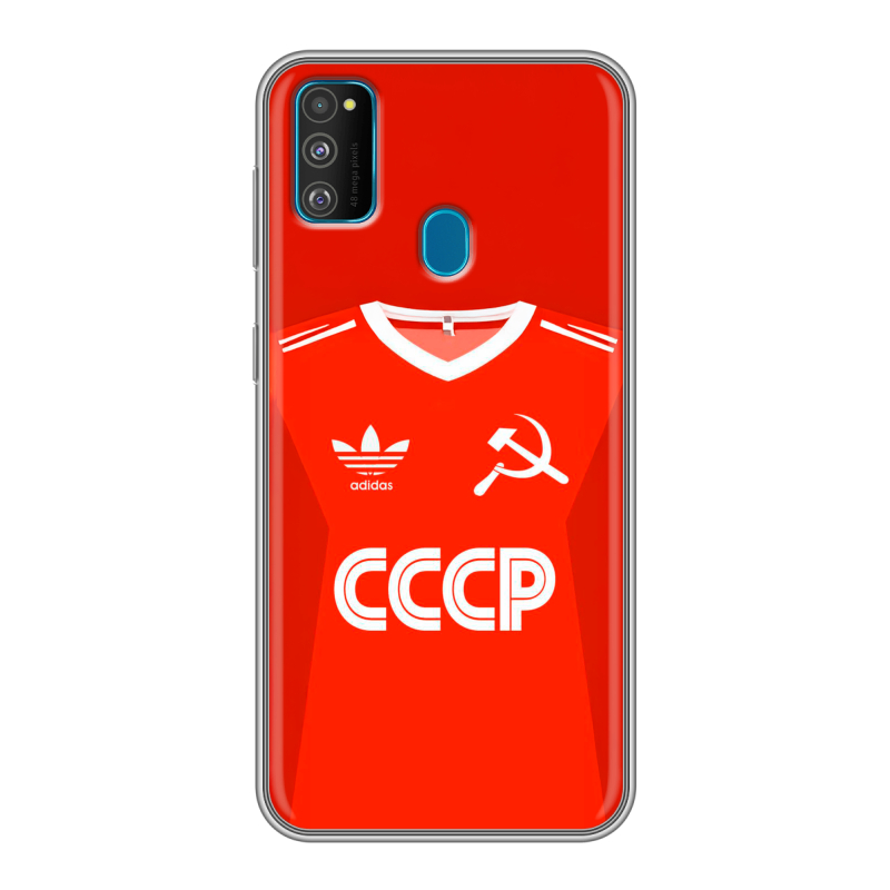 Силиконовый чехол на Samsung Galaxy M30s с принтом Флаг Герб СССР Силиконовый чехол на Samsung Galaxy M30s с принтом Флаг Герб СССР