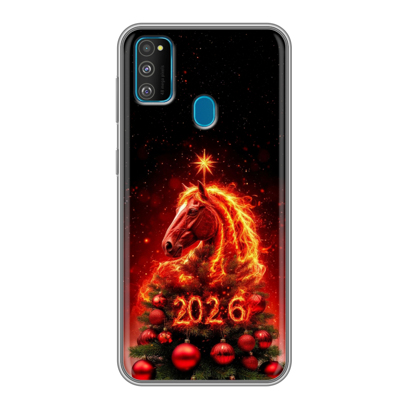 Силиконовый противоударный чехол на Samsung Galaxy M30s с принтом Новый год Силиконовый противоударный чехол на Samsung Galaxy M30s с принтом Новый год