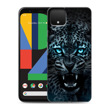 Силиконовый чехол на Google Pixel 4 XL с принтом Темный леопард
