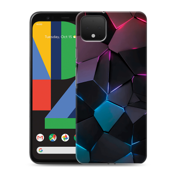 Силиконовый чехол на Google Pixel 4 XL с принтом Геометрия неона
