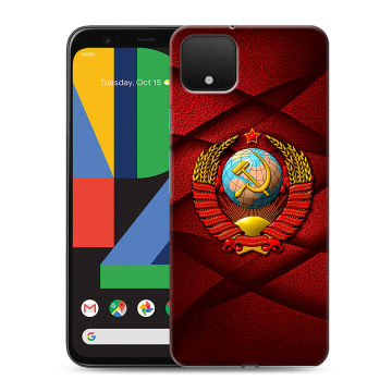 Силиконовый чехол на Google Pixel 4 XL с принтом Герб СССР