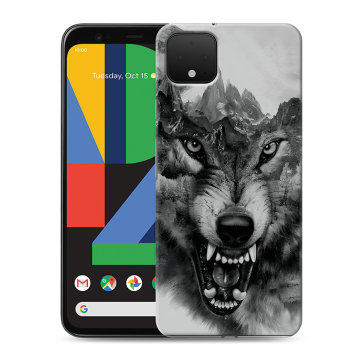 Силиконовый чехол на Google Pixel 4 XL с принтом Волк