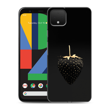 Силиконовый чехол на Google Pixel 4 XL с принтом Черная клубника