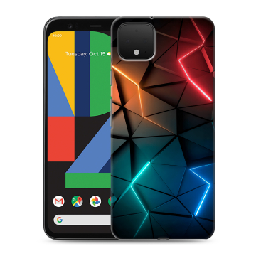 Силиконовый чехол на Google Pixel 4 XL с принтом Абстракция неон