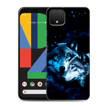 Силиконовый чехол на Google Pixel 4 XL с принтом Волки