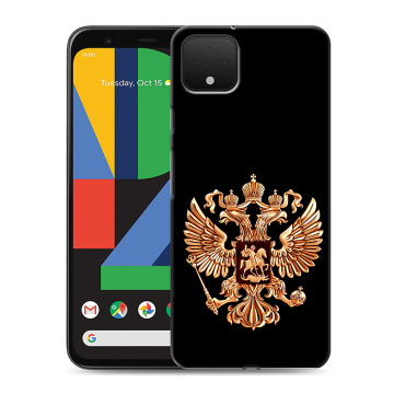 Силиконовый чехол на Google Pixel 4 XL с принтом Герб России золотой Силиконовый чехол на Google Pixel 4 XL с принтом Герб России золотой