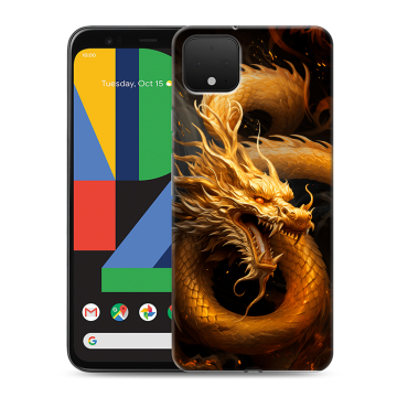 Силиконовый чехол на Google Pixel 4 XL с принтом Золотой дракон Силиконовый чехол на Google Pixel 4 XL с принтом Золотой дракон